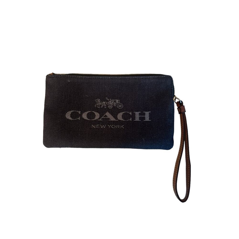 Coach denim clutch pouch